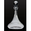 44 Oz. Wide Bottom Ships Lead Free Crystal Decanter w/ Silver Ball Stopper